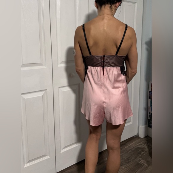 Soma Pink and Black Lace Chemise - Picture 2 of 6